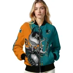 san jose sharks spooky grin teal bomber jacket best selling