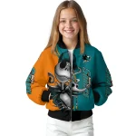 san jose sharks spooky grin teal bomber jacket best selling