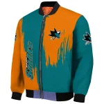 san jose sharks urban mark teal bomber jacket best selling