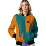 san jose sharks urban mark teal bomber jacket best selling