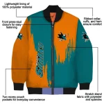 san jose sharks urban mark teal bomber jacket best selling
