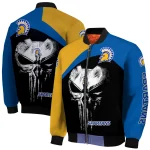 san jose state spartans edgy mask blue black bomber jacket best selling