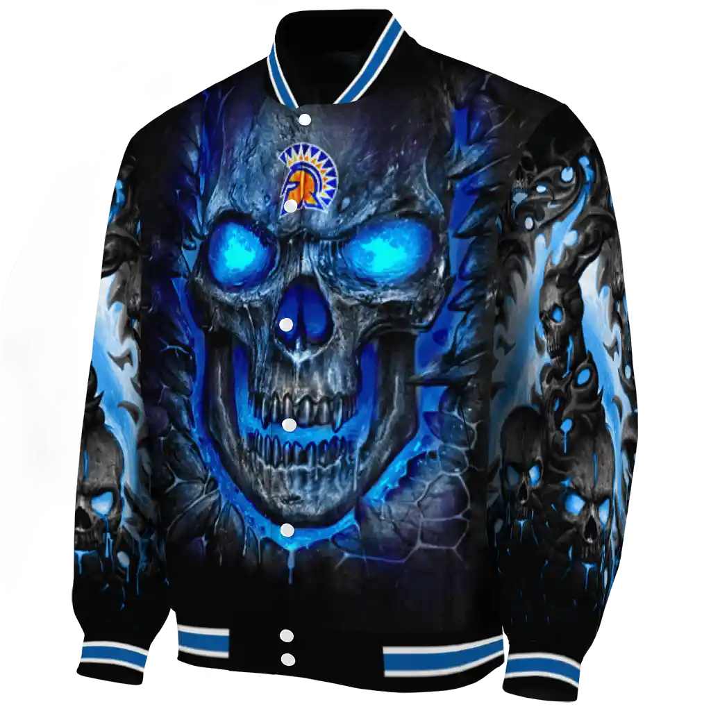 san jose state spartans inferno skull blue black varsity jacket best selling san jose state spartans inferno skull blue black varsity jacket best selling