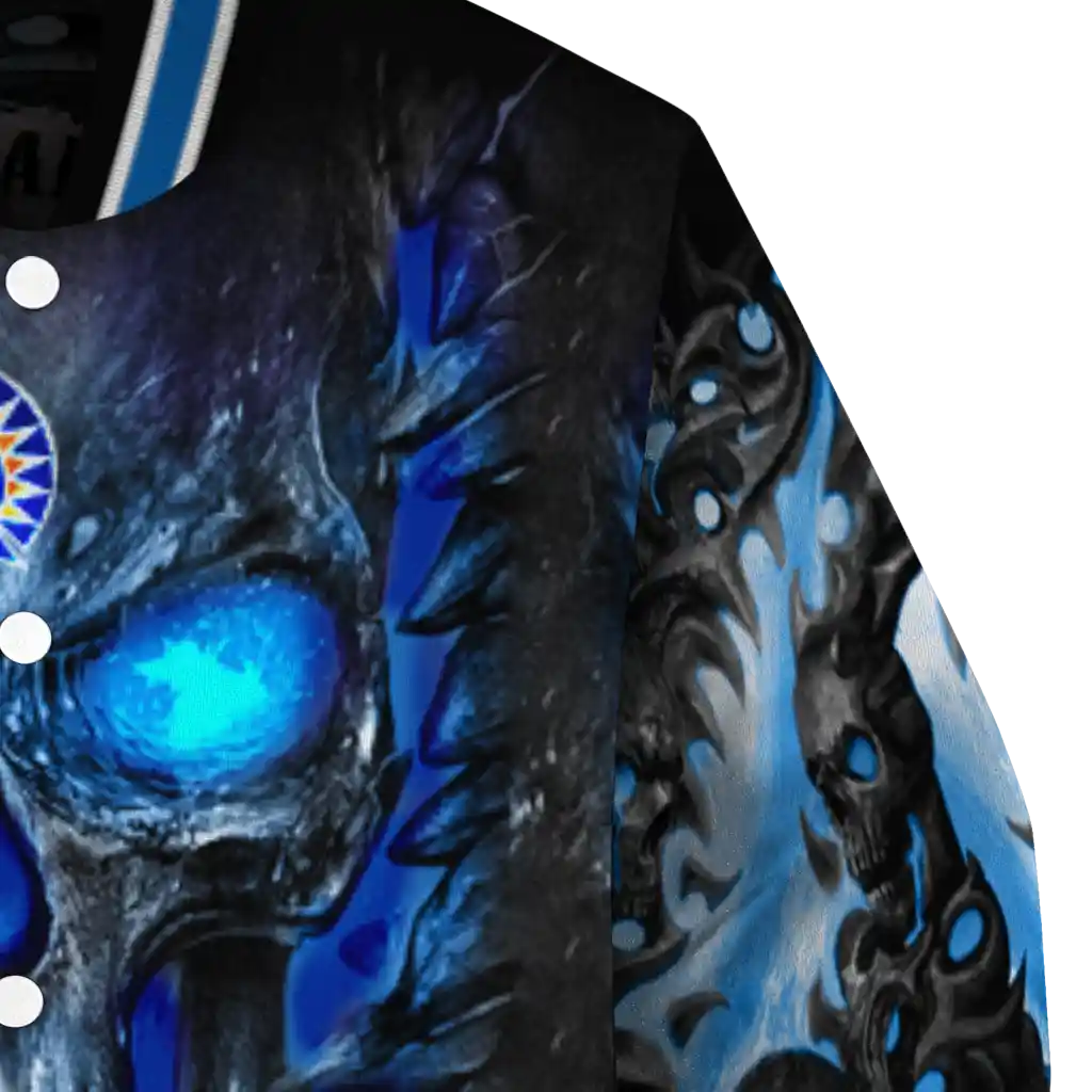 san jose state spartans inferno skull blue black varsity jacket premium grade san jose state spartans inferno skull blue black varsity jacket premium grade