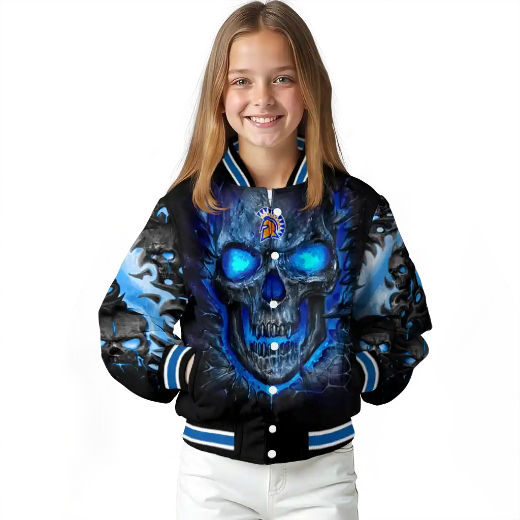 san jose state spartans inferno skull blue black varsity jacket top rated san jose state spartans inferno skull blue black varsity jacket top rated