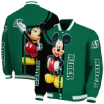 saskatchewan roughriders mickey mouse green varsity jacket best selling
