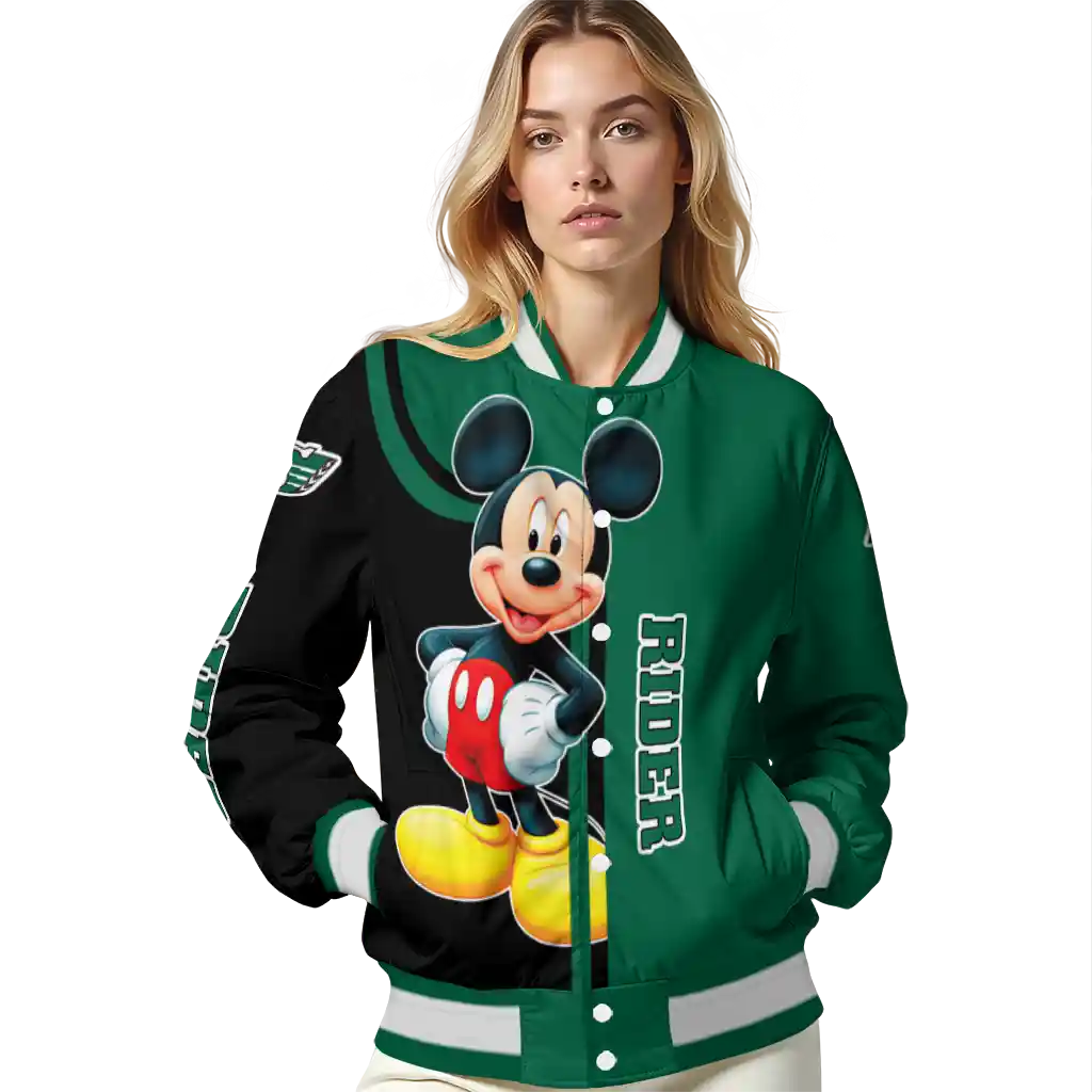 saskatchewan roughriders mickey mouse green varsity jacket latest model saskatchewan roughriders mickey mouse green varsity jacket latest model