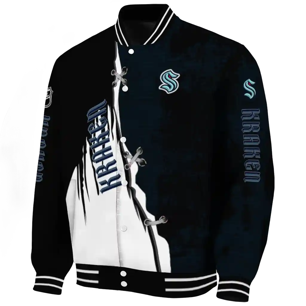 seattle kraken distressed slash blue black varsity jacket best selling seattle kraken distressed slash blue black varsity jacket best selling