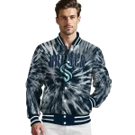seattle kraken dynamic rings blue varsity jacket best selling