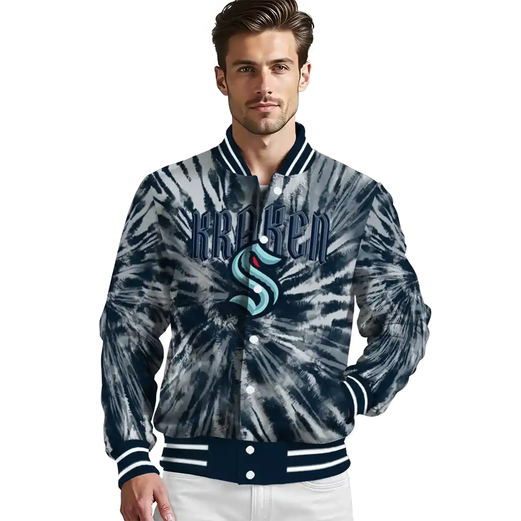 seattle kraken dynamic rings blue varsity jacket high quality seattle kraken dynamic rings blue varsity jacket high quality