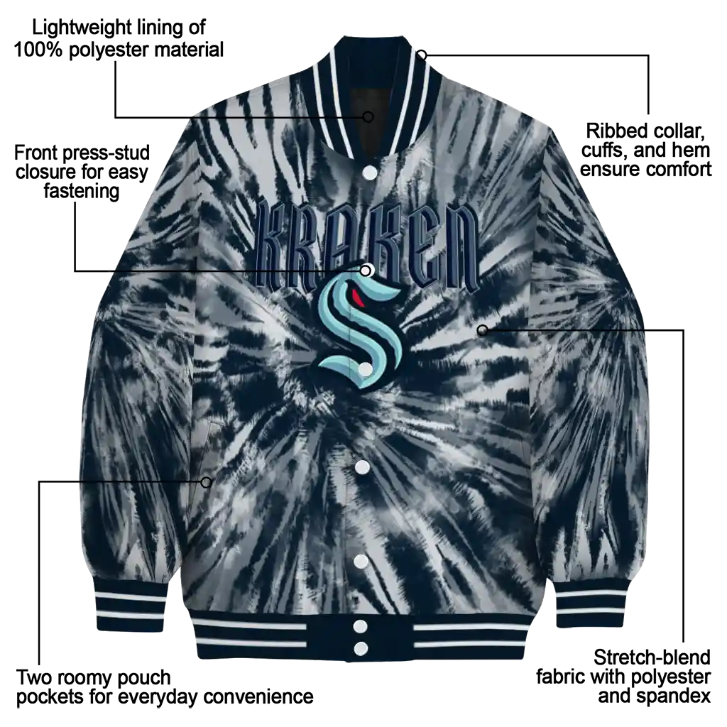 seattle kraken dynamic rings blue varsity jacket new arrival seattle kraken dynamic rings blue varsity jacket new arrival