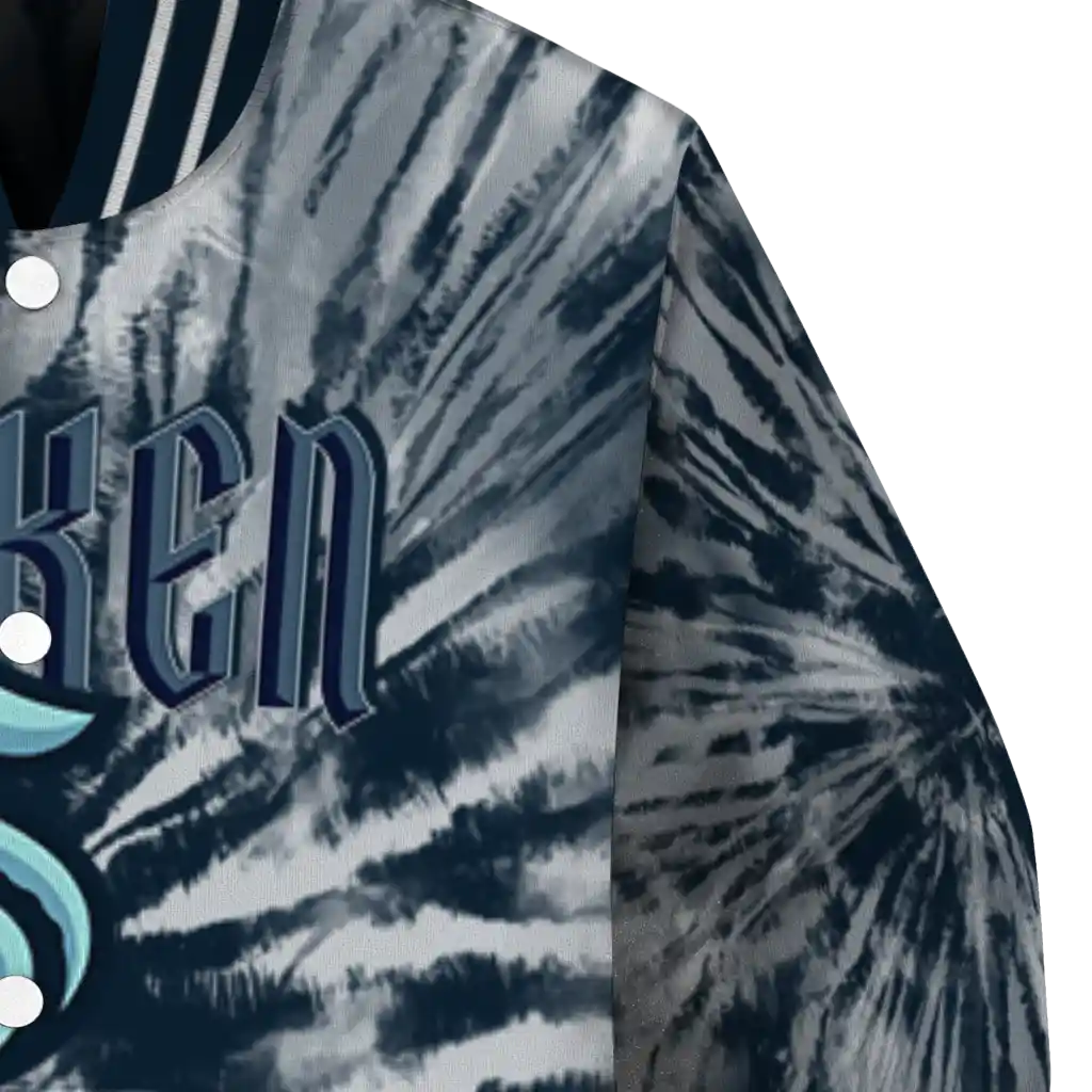seattle kraken dynamic rings blue varsity jacket premium grade seattle kraken dynamic rings blue varsity jacket premium grade