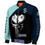 seattle kraken edgy mask blue black bomber jacket best selling
