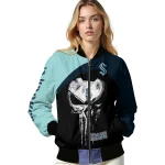seattle kraken edgy mask blue black bomber jacket best selling