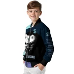 seattle kraken edgy mask blue black bomber jacket best selling