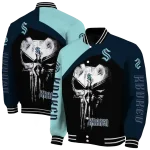 seattle kraken edgy mask blue black varsity jacket best selling
