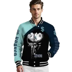 seattle kraken edgy mask blue black varsity jacket best selling