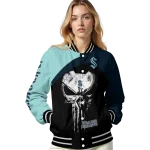 seattle kraken edgy mask blue black varsity jacket best selling