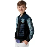 seattle kraken fire skull blue black bomber jacket best selling