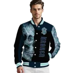 seattle kraken fire skull blue black varsity jacket best selling