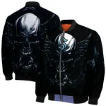 seattle kraken skull bite blue black bomber jacket best selling