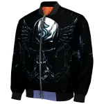 seattle kraken skull bite blue black bomber jacket best selling