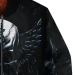 seattle kraken skull bite blue black bomber jacket best selling