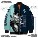 seattle kraken spooky grin blue bomber jacket best selling
