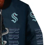 seattle kraken spooky grin blue bomber jacket best selling