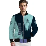 seattle kraken urban mark blue bomber jacket best selling
