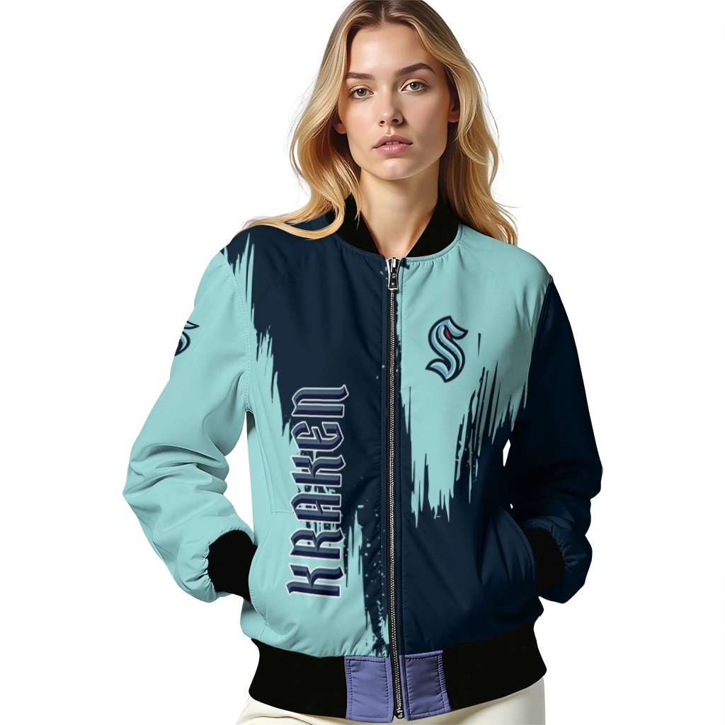 seattle kraken urban mark blue bomber jacket latest model seattle kraken urban mark blue bomber jacket latest model
