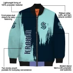 seattle kraken urban mark blue bomber jacket best selling