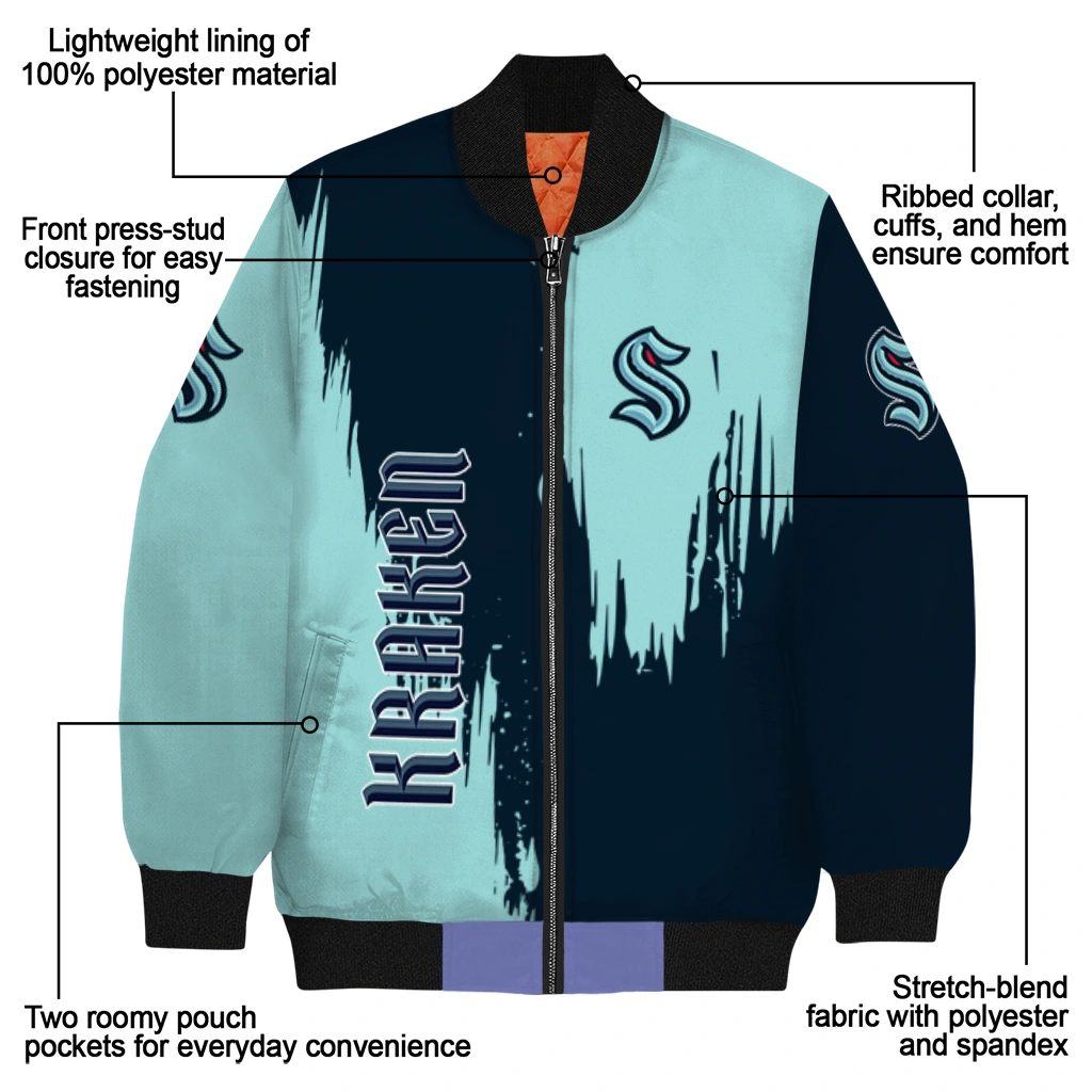 seattle kraken urban mark blue bomber jacket new arrival seattle kraken urban mark blue bomber jacket new arrival