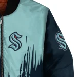 seattle kraken urban mark blue bomber jacket best selling