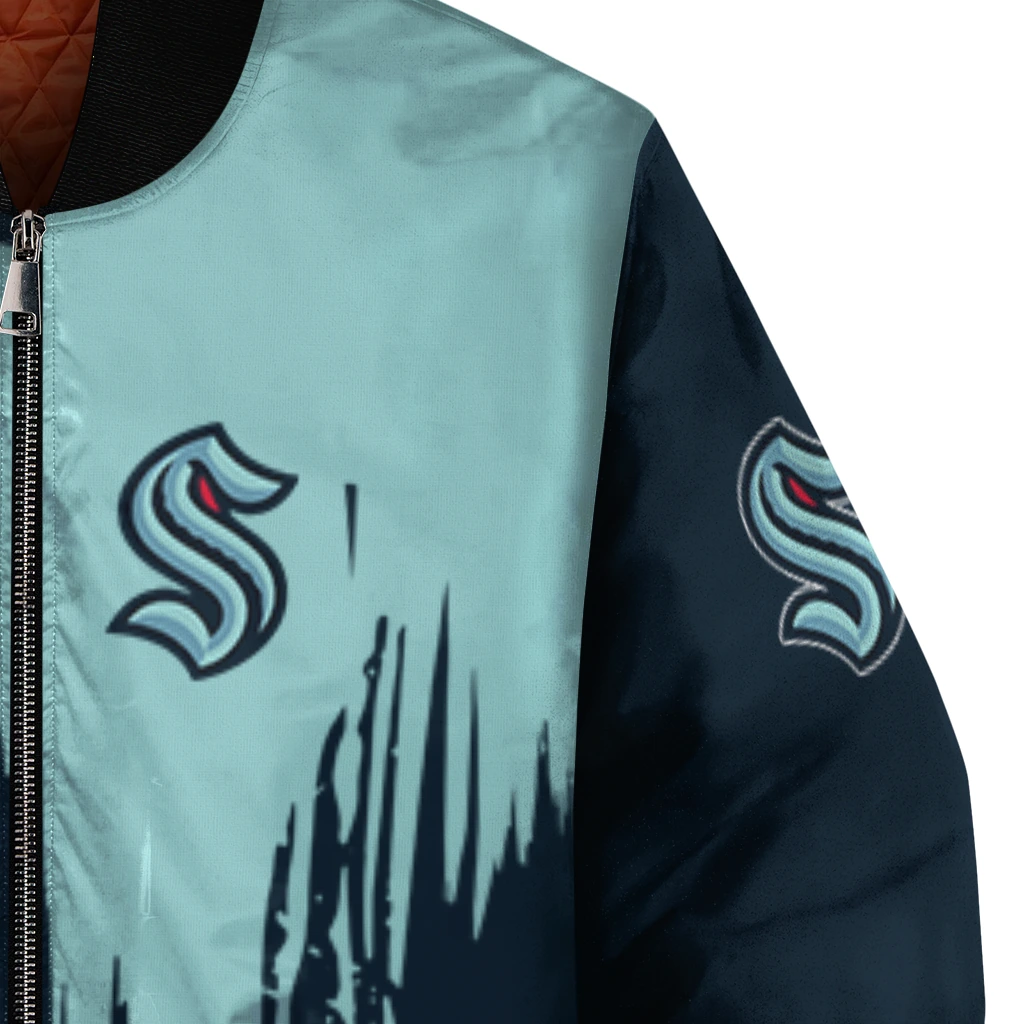 seattle kraken urban mark blue bomber jacket premium grade seattle kraken urban mark blue bomber jacket premium grade