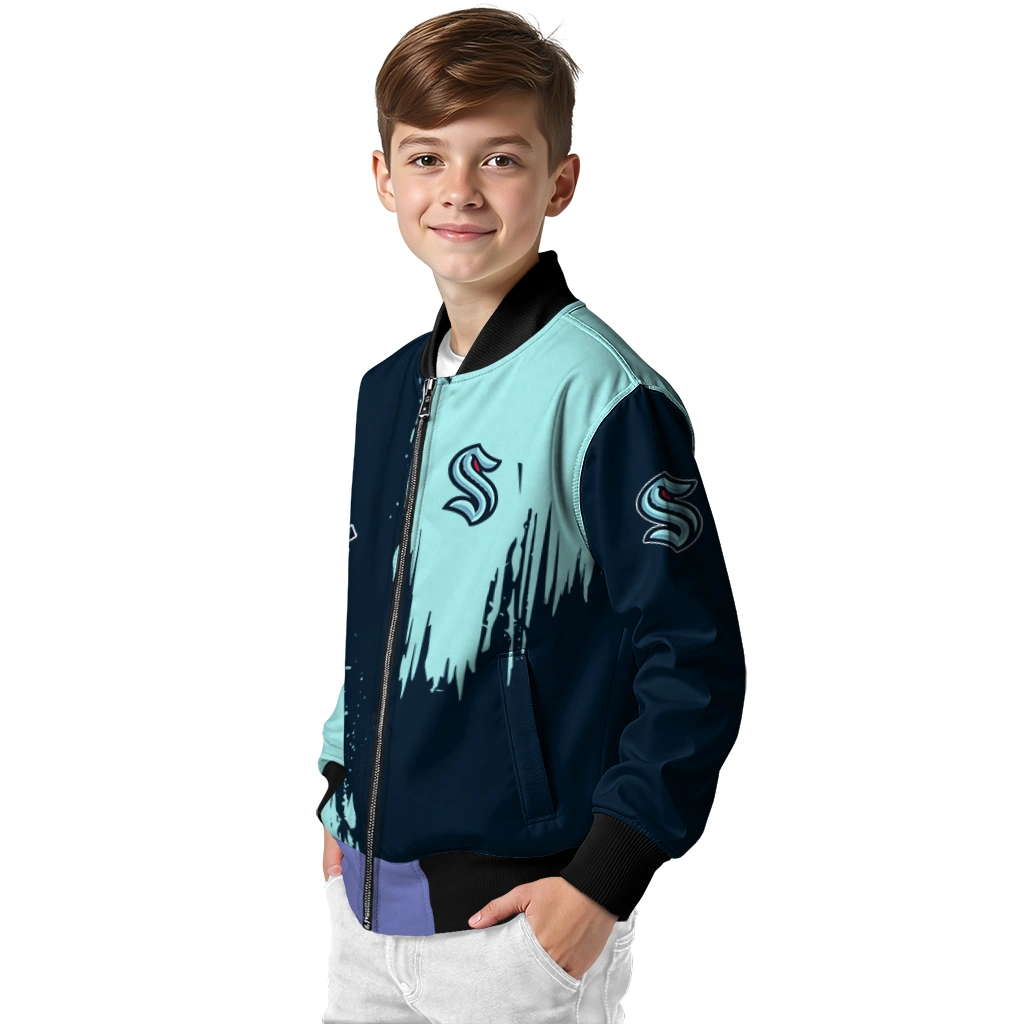 seattle kraken urban mark blue bomber jacket trendy seattle kraken urban mark blue bomber jacket trendy