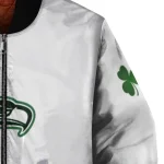 seattle seahawks clovers design white green bomber jacket best selling