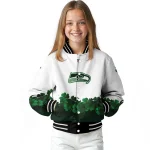 seattle seahawks clovers design white green varsity jacket best selling