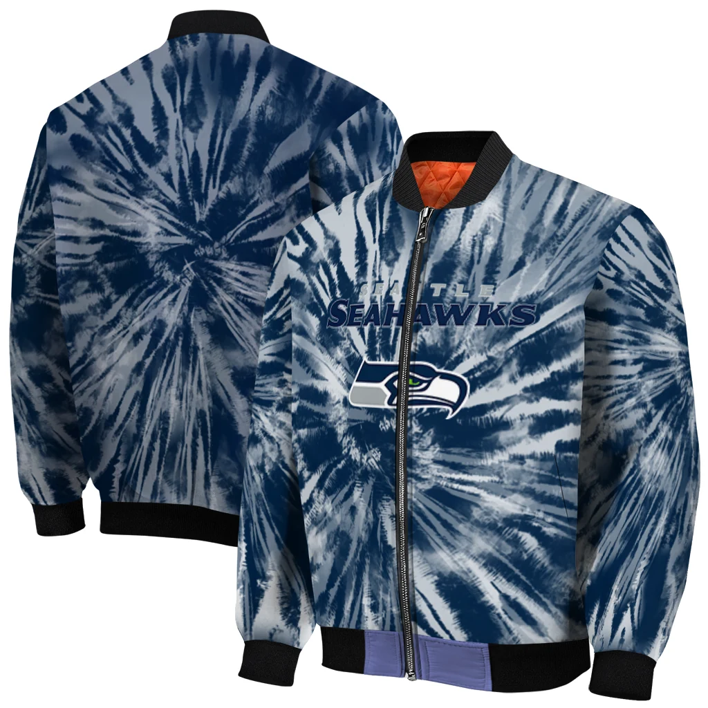 seattle seahawks dynamic rings blue bomber jacket best selling seattle seahawks dynamic rings blue bomber jacket best selling