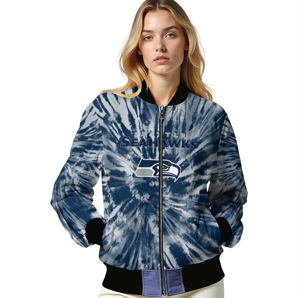 seattle seahawks dynamic rings blue bomber jacket latest model seattle seahawks dynamic rings blue bomber jacket latest model