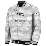 seattle seahawks gray camouflage gray varsity jacket best selling