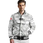 seattle seahawks gray camouflage gray varsity jacket best selling