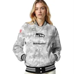 seattle seahawks gray camouflage gray varsity jacket best selling