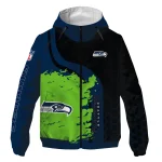 seattle seahawks hexagon paint blue black windbreaker jacket best selling