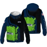 seattle seahawks hexagon paint blue black windbreaker jacket best selling