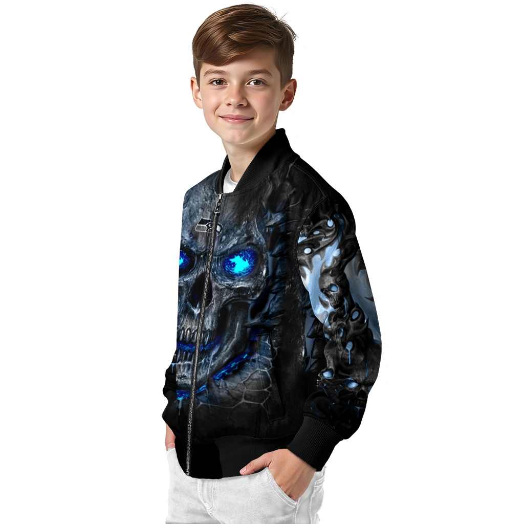 seattle seahawks inferno skull blue black bomber jacket trendy seattle seahawks inferno skull blue black bomber jacket trendy