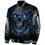seattle seahawks inferno skull blue black varsity jacket best selling