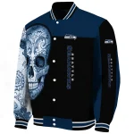 seattle seahawks intricate skull blue black varsity jacket best selling