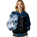 seattle seahawks intricate skull blue black varsity jacket best selling