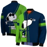 seattle seahawks snoopy attitude blue bomber jacket best selling